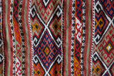 Vintage mini kilim rug in room decor setting, kilim, Turkish rug, vintage rug, portland, rug shop, bright colors, wild shaman, soft rug, bold color, Portland, Oregon, rug store, rug shop, local shop