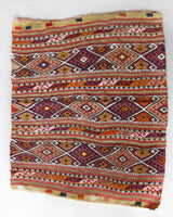 Vintage mini kilim rug in room decor setting, kilim, Turkish rug, vintage rug, portland, rug shop, bright colors, wild shaman, soft rug, bold color, Portland, Oregon, rug store, rug shop, local shop