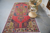 Vintage Turkish Faded Anatolian Rug 4.4ftx9.3ft