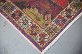 Vintage Turkish Faded Anatolian Rug 4.4ftx9.3ft