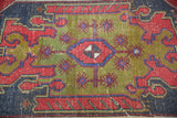 Vintage Turkish Faded Anatolian Rug 4.4ftx9.3ft