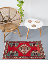 pile rug, Turkish rug, vintage rug, portland, rug shop, bright colors, wild shaman, area rug, red rug, mini rug, bold color, Portland, Oregon, rug store, rug shop, local shop