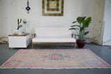Vintage Turkish Faded Anatolian Rug 4.3ftx8.1ft