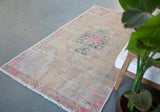 Vintage Turkish Faded Anatolian Rug 4.3ftx8.1ft