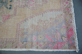 Vintage Turkish Faded Anatolian Rug 4.3ftx8.1ft