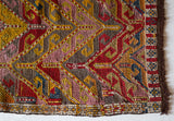 Vintage mini kilim rug in room decor setting, kilim, Turkish rug, vintage rug, portland, rug shop, bright colors, wild shaman, soft rug, bold color, Portland, Oregon, rug store, rug shop, local shop