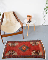 pile rug, Turkish rug, vintage rug, portland, rug shop, bright colors, wild shaman, area rug, red rug, mini rug, bold color, Portland, Oregon, rug store, rug shop, local shop