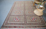Old Bergama Kozak Cicim Kilim 5.4ftx7.7ft