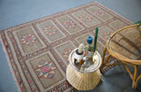 Old Bergama Kozak Cicim Kilim 5.4ftx7.7ft