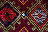 Vintage mini kilim rug in room decor setting, kilim, Turkish rug, vintage rug, portland, rug shop, bright colors, wild shaman, soft rug, bold color, Portland, Oregon, rug store, rug shop, local shop