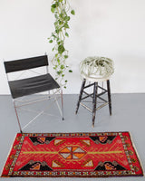 pile rug, Turkish rug, vintage rug, portland, rug shop, bright colors, wild shaman, area rug, red rug, mini rug, bold color, Portland, Oregon, rug store, rug shop, local shop