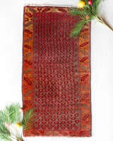 Vintage mini kilim rug in room decor setting, kilim, Turkish rug, vintage rug, portland, rug shop, bright colors, wild shaman, soft rug, bold color, Portland, Oregon, rug store, rug shop, local shop