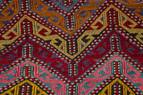Vintage mini kilim rug in room decor setting, kilim, Turkish rug, vintage rug, portland, rug shop, bright colors, wild shaman, soft rug, bold color, Portland, Oregon, rug store, rug shop, local shop