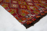 Vintage mini kilim rug in room decor setting, kilim, Turkish rug, vintage rug, portland, rug shop, bright colors, wild shaman, soft rug, bold color, Portland, Oregon, rug store, rug shop, local shop