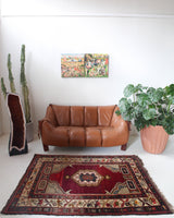 old rug, antique rug, Turkish rug, Portland, Oregon, rug store, rug shop, local shop, bright colors, wild shaman, large rug, area rug, red rug, bold color, burgundy, dark red, soft rug