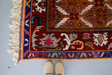old rug, antique rug, Turkish rug, Portland, Oregon, rug store, rug shop, local shop, bright colors, wild shaman, large rug, area rug, red rug, bold color, burgundy, dark red