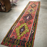 Vintage Maras Kilim Runner 3ftx12.3ft