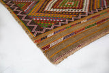 Vintage mini kilim rug in room decor setting, kilim, Turkish rug, vintage rug, portland, rug shop, bright colors, wild shaman, soft rug, bold color, Portland, Oregon, rug store, rug shop, local shop