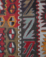 Vintage kilim rug in living room setting, old rug, antique rug, pastel colors, faded colors, Turkish rug, vintage rug, soft rug, Portland, Oregon, rug store, rug shop, local shop, earthy tones, earthy colors, warm colors