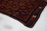 Vintage mini kilim rug in room decor setting, kilim, Turkish rug, vintage rug, portland, rug shop, bright colors, wild shaman, soft rug, bold color, Portland, Oregon, rug store, rug shop, local shop