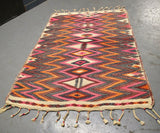 Vintage Siirt Tribe Kilim 4.10x8.1ft