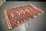 Vintage Siirt Tribe Kilim 4.10x8.1ft