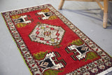 Vintage Mini Turkish Rug 20"x38.5"