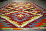 Vintage Ushak Esme Kilim 6.4x9.11ft