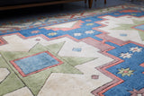 old rug, antique rug, earthy colors, faded colors, Turkish rug, vintage rug, flat weave, kilim rug, large area rug, square rug, Wild Shaman, Portland, Oregon, rug store, rug shop, local shop