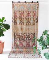 old rug, antique rug, earthy colors, faded colors, Turkish rug, vintage rug, flat weave, kilim rug, large area rug, square rug, Wild Shaman, Portland, Oregon, rug store, rug shop, local shop