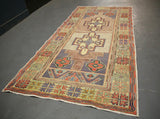 Vintage Faded Anatolian Turkish Rug
