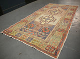 Vintage Faded Anatolian Turkish Rug