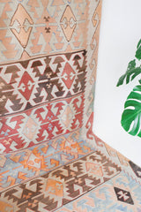 old rug, antique rug, earthy colors, faded colors, Turkish rug, vintage rug, flat weave, kilim rug, large area rug, square rug, Wild Shaman, Portland, Oregon, rug store, rug shop, local shop