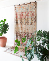 old rug, antique rug, earthy colors, faded colors, turkish rug, vintage rug, flat weave, kilim rug, large area rug, square rug, Wild Shaman, Portland, Oregon, rug store, rug shop, local shop