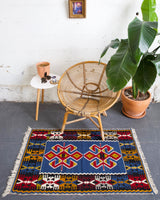 pile rug, Turkish rug, vintage rug, portland, rug shop, bright colors, wild shaman, area rug, red rug, mini rug, bold color, Portland, Oregon, rug store, rug shop, local shop, flat weave, kilim rug