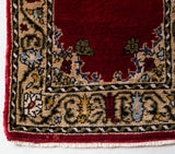 Vintage Turkish runner rug in a living room setting, pile rug, Turkish rug, vintage rug, portland, rug shop, bright colors, wild shaman, soft rug, bold color, Portland, Oregon, rug store, rug shop, local shop, antique rug