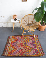 pile rug, Turkish rug, vintage rug, portland, rug shop, bright colors, wild shaman, area rug, red rug, mini rug, bold color, Portland, Oregon, rug store, rug shop, local shop, flat weave, kilim rug