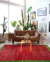 Vintage Turkish rug in a living room setting, pile rug, Turkish rug, vintage rug, portland, rug shop, bright colors, wild shaman, soft rug, bold color, Portland, Oregon, rug store, rug shop, local shop, antique rug