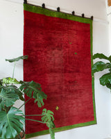 Vintage Turkish rug in a living room setting, pile rug, Turkish rug, vintage rug, portland, rug shop, bright colors, wild shaman, soft rug, bold color, Portland, Oregon, rug store, rug shop, local shop, antique rug