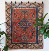 Vintage Turkish rug in living room setting, old rug, antique rug, pastel colors, faded colors, Turkish rug, vintage rug, soft rug, Portland, Oregon, rug store, rug shop, local shop