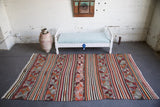 Vintage Balikesir Cicim Kilim 5.3ftx9.3ft