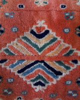 Vintage Turkish rug in a living room setting, pile rug, Turkish rug, vintage rug, portland, rug shop, bright colors, wild shaman, soft rug, bold color, Portland, Oregon, rug store, rug shop, local shop,