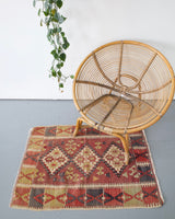 old rug, antique rug, earthy colors, faded colors, turkish rug, vintage rug, flat weave, mini rug, pile rug, Wild Shaman, Portland, Oregon, rug store, rug shop, local shop, kilim rug