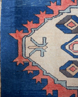 Vintage Turkish rug in living room setting, old rug, antique rug, pastel colors, faded colors, Turkish rug, vintage rug, soft rug, Portland, Oregon, rug store, rug shop, local shop