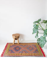 pile rug, Turkish rug, vintage rug, portland, rug shop, bright colors, wild shaman, area rug, red rug, mini rug, bold color, Portland, Oregon, rug store, rug shop, local shop, flat weave, kilim rug