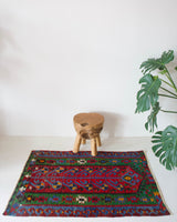 pile rug, Turkish rug, vintage rug, portland, rug shop, bright colors, wild shaman, area rug, red rug, mini rug, bold color, Portland, Oregon, rug store, rug shop, local shop, flat weave, kilim rug