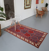 Vintage Anatolian Rug 3.6ftx5.9ft