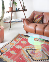 Turkish rug, vintage rug, flat weave, kilim rug, large area rug, square rug, Wild Shaman, Portland, Oregon, rug store, rug shop, local shop, bright colors, area rug, bold color