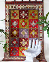 Vintage Turkish rug in a living room setting, pile rug, Turkish rug, vintage rug, portland, rug shop, bright colors, wild shaman, soft rug, bold color, Portland, Oregon, rug store, rug shop, local shop, antique rug