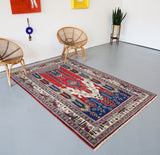 Vintage Kayseri Prayer Rug 4.10ftx7.7ft